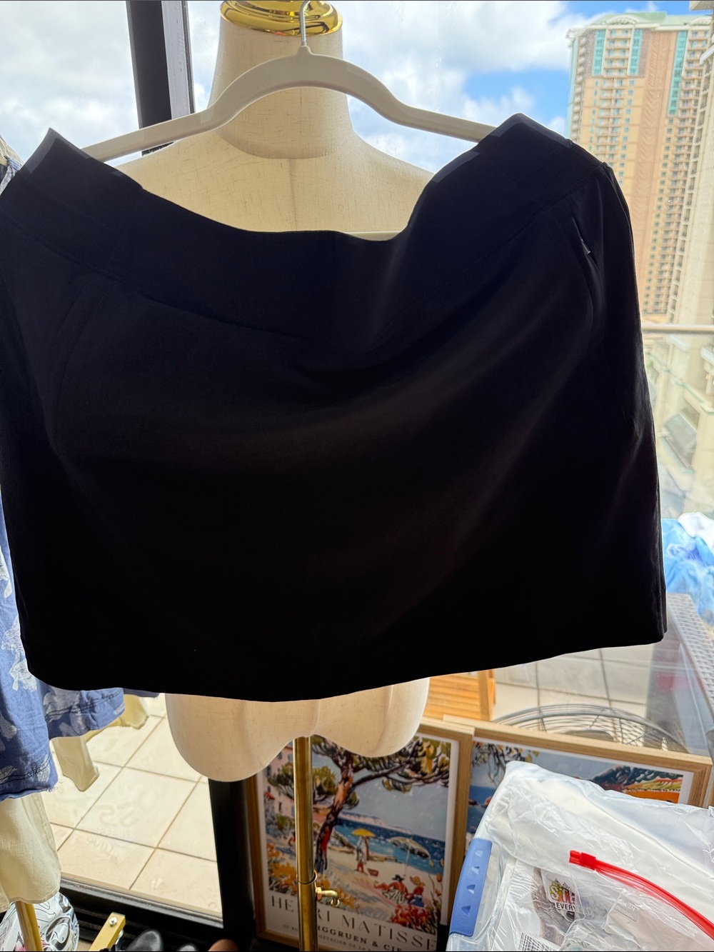 Athleta Black Mini Skort with Clean Straight Hem